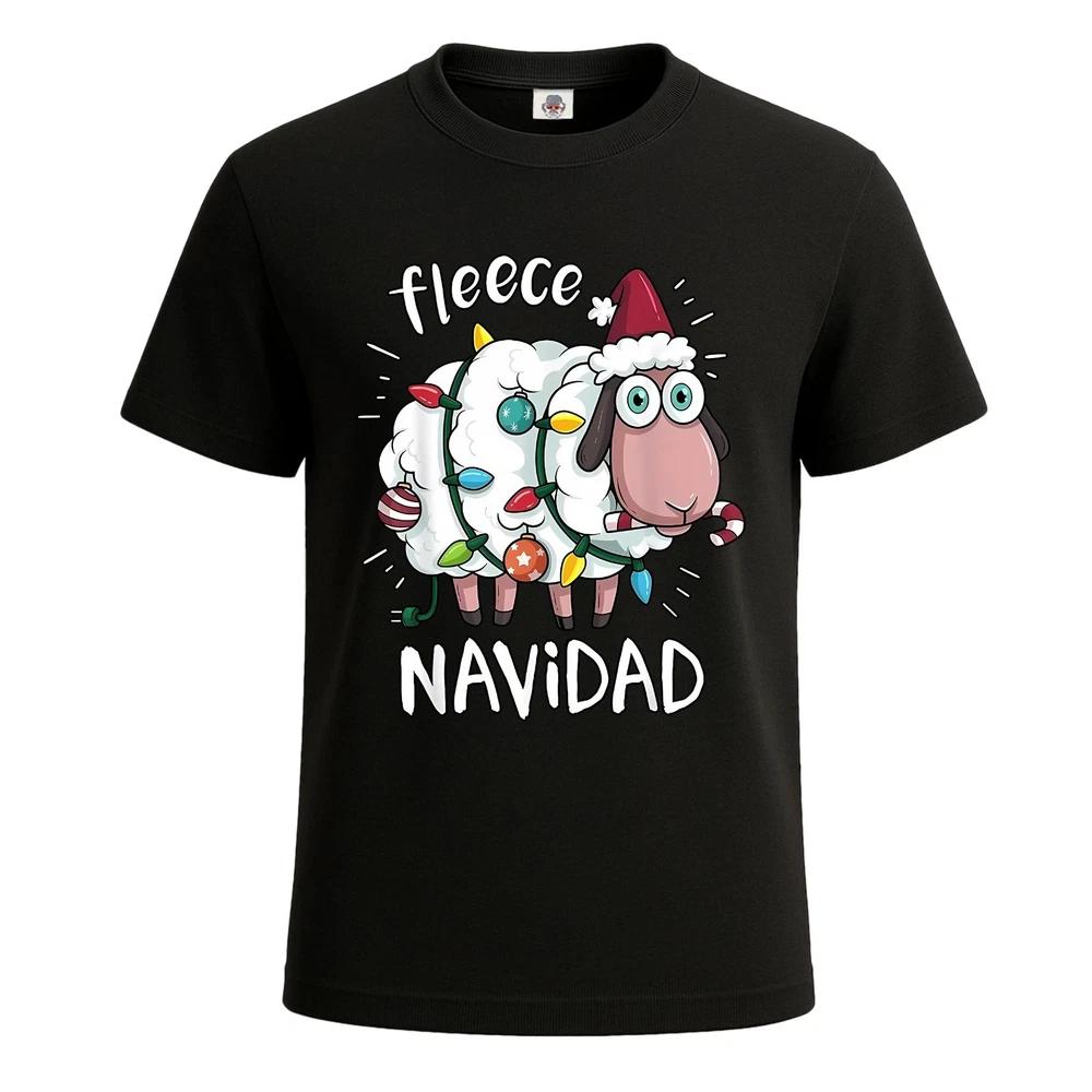 Fleece feliz navidad funny cute sheep christmas mens xmas tshirt joke tee top 2XL