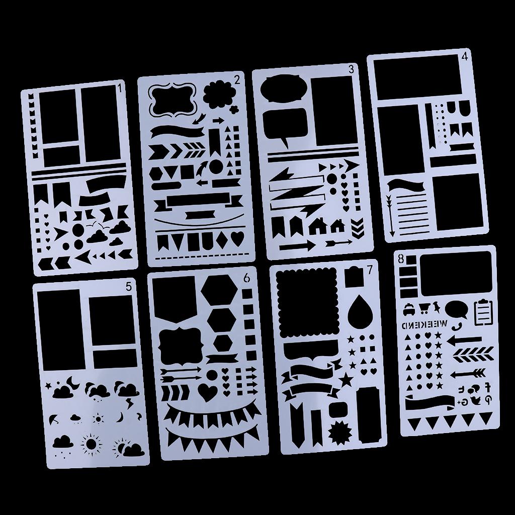 Planner Stencils Template Set Plastic Drawing Stencil Letters Journal Stencils for DIY Crafts and Scrapbooking Decoration