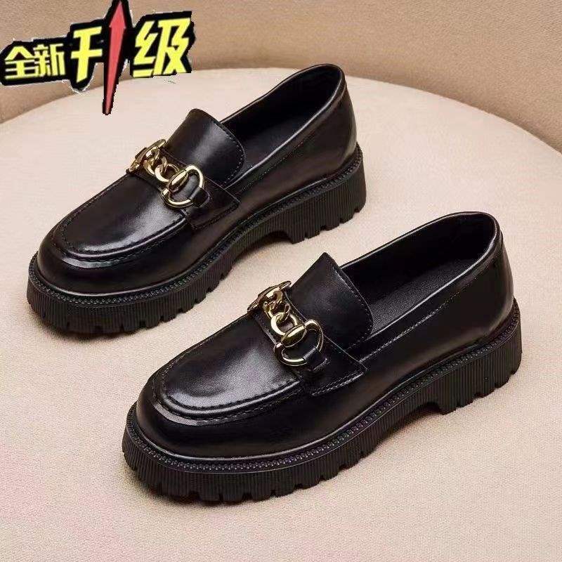 British style with skirt small leather shoes women's 2025 autumn new Japanese muffin bottom loafers fashion versatile single shoes