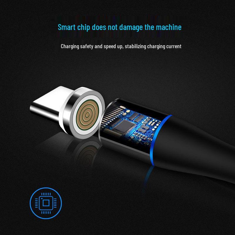 5A Super Fast Charging Magnetic 3-in-1 Data Cable with Round Head