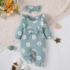 Baby Mädchen Strampler Kleidung Rüschen Ärmellos Neugeborene Body mit Stirnband Herbst Jumpsuit Mode Kleinkind Outfit Anzug
