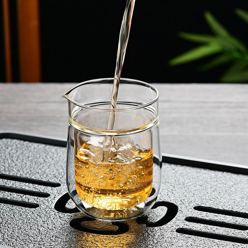 Szklanka w stylu japońskim z podwójną ścianką, żaroodporna, przezroczysta, do herbaty Kung Fu, domowy zaparzacz do herbaty, naczynie do herbaty, naczynie do ceremonii herbaty, nowe