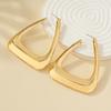 Exaggerated Design Irregularity Big Hoop Earrings for Women Personality Gold Stainless Steel Dangle Jewelry Gift