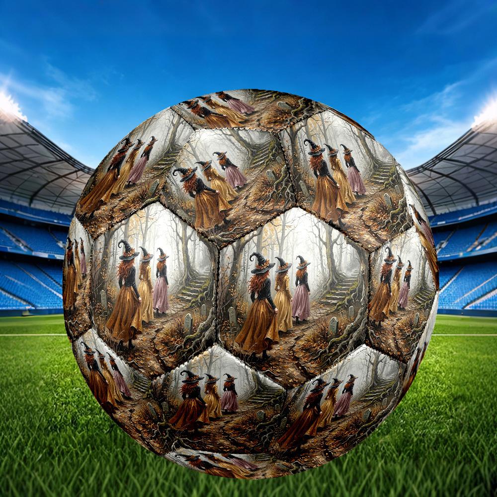 1pc Witches Forest Theme Soccer Ball Football, Size 5, Lightweight PVC, Outdoor Training Soccer Ball,Sports Gift t61474