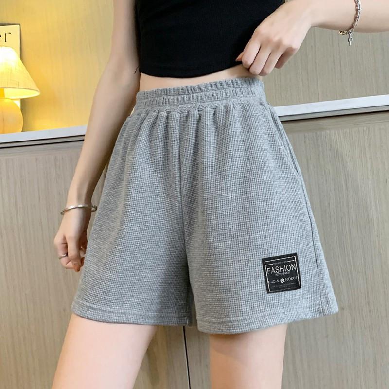 Pantalones Cortos Deportivos de Running de Color Sólido para Mujer Verano Sueltos de Cintura Alta Pierna Ancha
