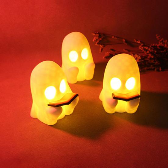 Halloween Ornament Cartoon Reading Ghost Pumpkin Shape Statue Waterproof Resin Figure Horror Themed Halloween Decor