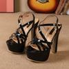 NEW 14CM Platform High Heels Sandals Sexy Ankle Strap Open Toe Gladiator Party Dress Women Shoes Plus Size 45