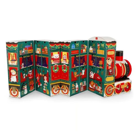 Dream Express Advent Calendar 2025 24 Days Christmas Countdown Train with Drawers Holiday Decor for Kids Adults