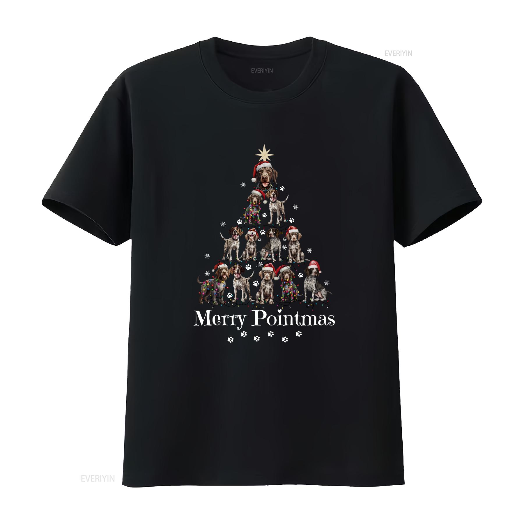 

German Shorthair Pointer Dog Person Christmas Group T Shirt Family Match Matching s vintage Washed Unisex Top For Everyday Wear 4XL