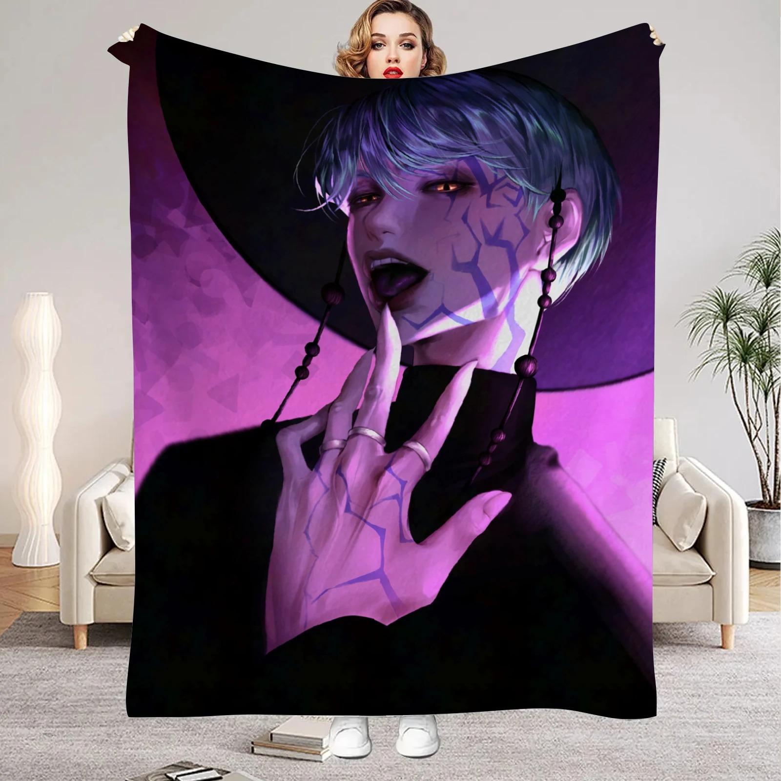 

kpop Мисливці на демонів Huntrix Пледи Якісні М які Теплі Пледи Зимові Дитячі Диван Ліжко Пухнасті Покривала 70x100cm білий