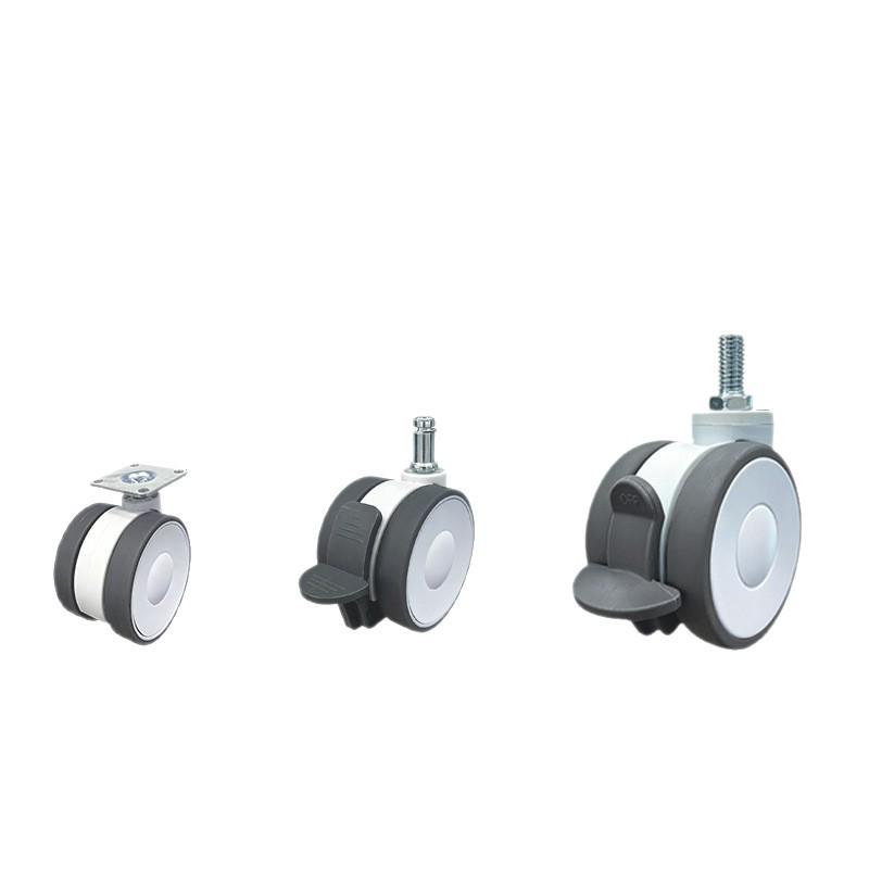 גלגלי גלגלים למיטה רפואית - 2", 2.5", 3" כיווניים בורג צלחת כפולה עם מעצורים