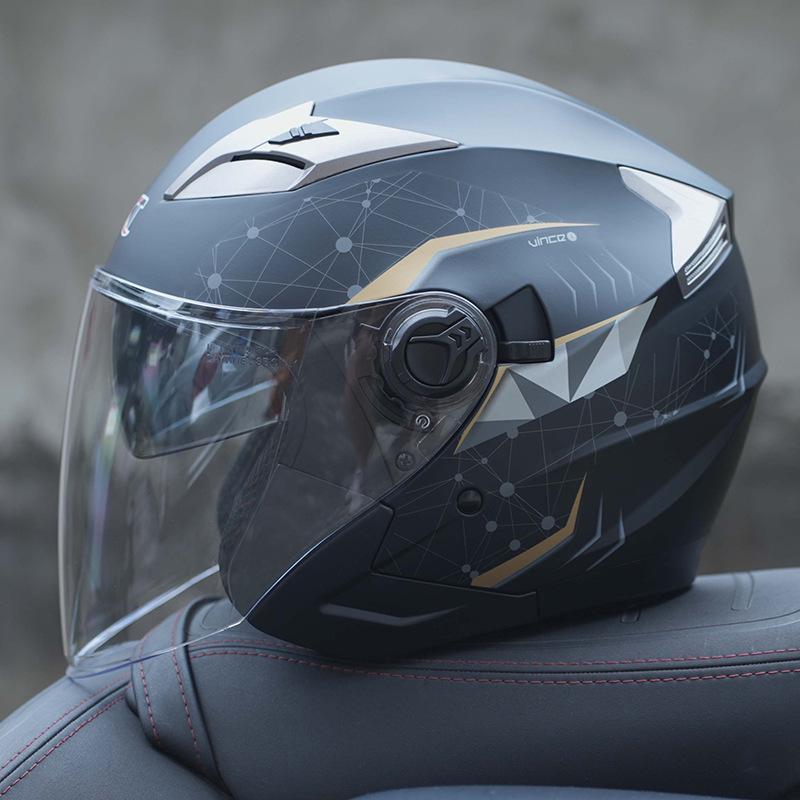 GXT708 Electric Scooter Helmet with Double Visor for Men & Women - All-Season Safety Half Helmet