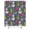 TU Festive Snowman Christmas Shower Curtain Waterproof Holiday Bathroom Decor Winter Village Backdrop Holiday Home Decor