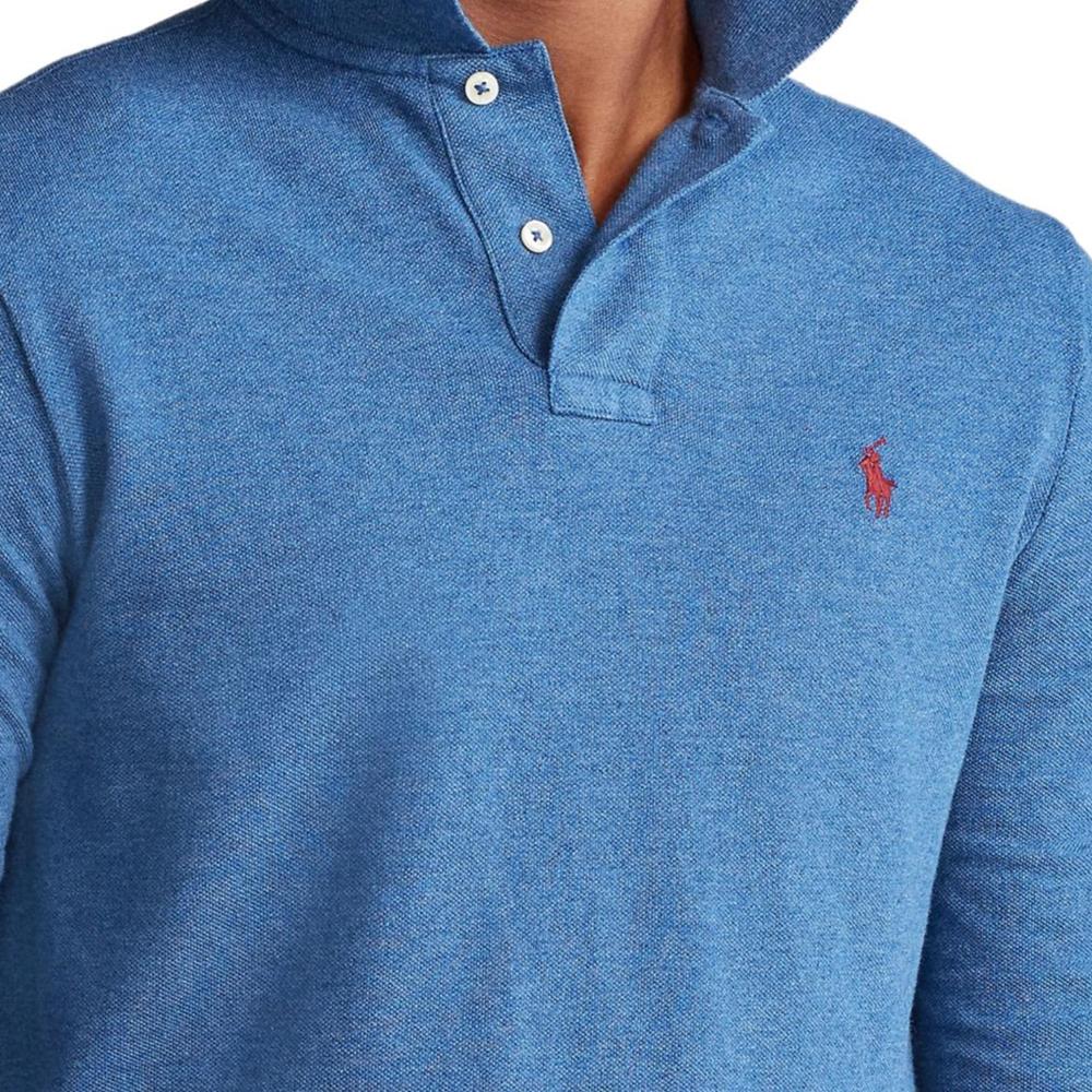 Polo Ralph Lauren SS24 Embroidered Long Sleeve Polo Shirt With Small Pony Logo Men Polo Shirts Blue 710680790-048