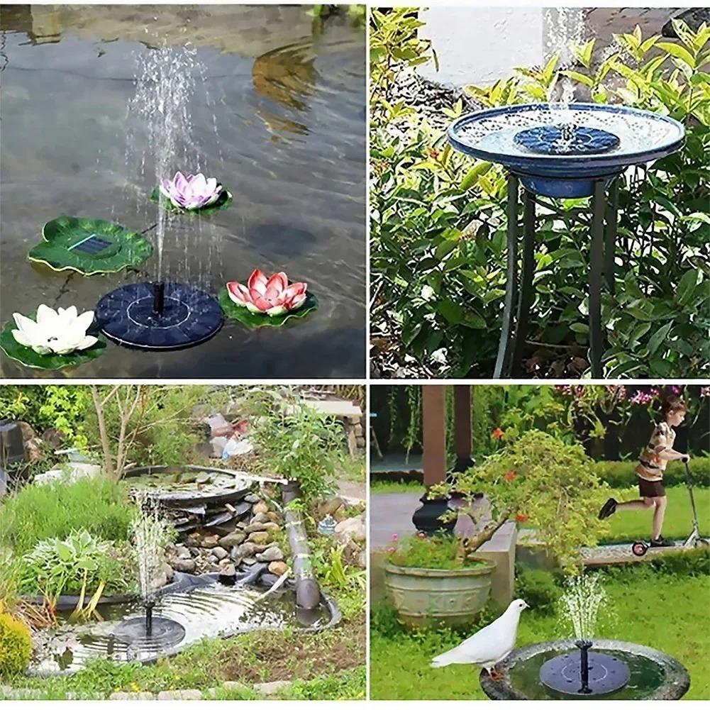 Outdoor Solar Fountain Pump with 16cm Solar Panel 8 Nozzles Floating Water Fountain for Garden Pond Bird Bath Pool Decor No