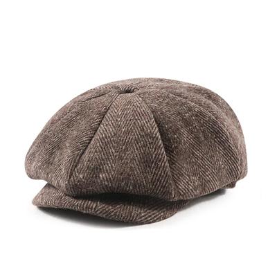 Jesienno-zimowy ośmiokątny kapelusz damski brytyjski kapelusz gazeciarza w stylu vintage męski kapelusz malarza