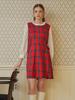 Illustrious Illusion Red Check Pleated Dress