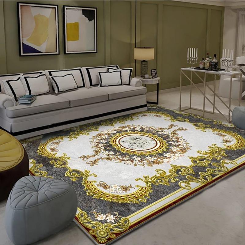 Persia Europe Style Light Luxury Carpet Living Room Sofa Bedroom Bedside Study Entrance Door Mat Non-slip Home Decor Rug