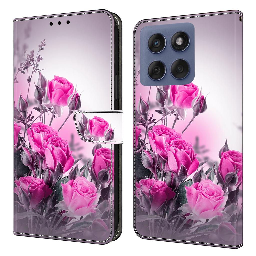 Pro Motorola Edge 60 Fusion 5G/Edge 60 5G Pouzdro Peněženka Stojan Vzorový Tisk PU Kůže Vyklápěcí Kryt na Telefon