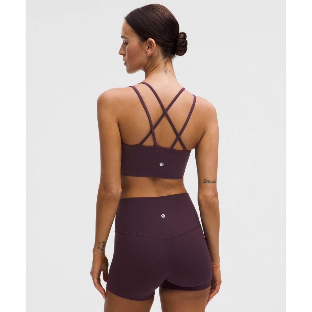 Lululemon Like A Cloud Longline BrA  Light Support  B C Cup BlACk Plum