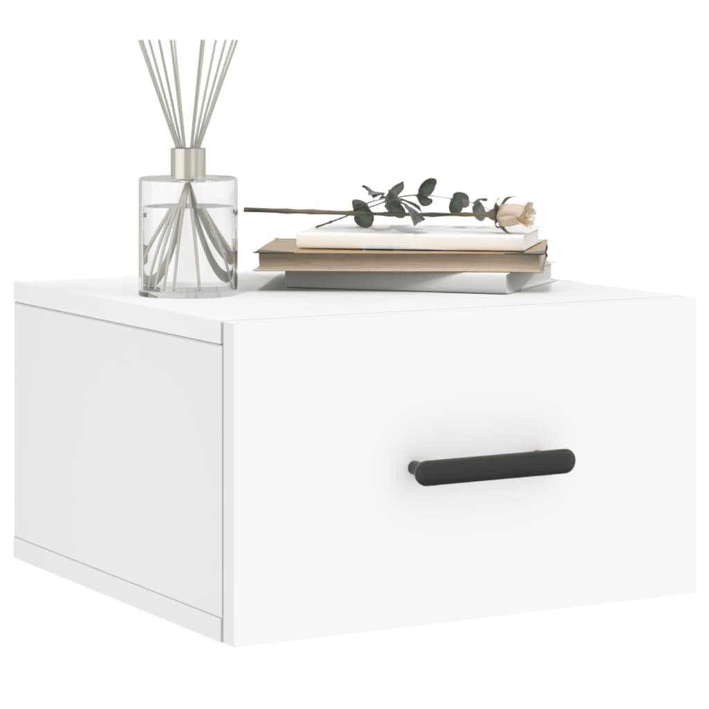 Wall Mounted Nightstand White 35 x 35 x 20 cm