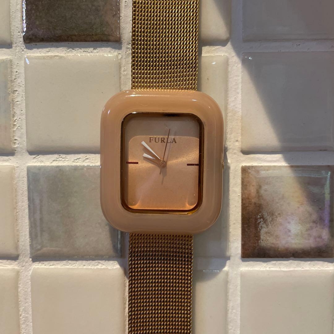Used We have reduced the price! FURLA Beige Square Mesh Belt Watch