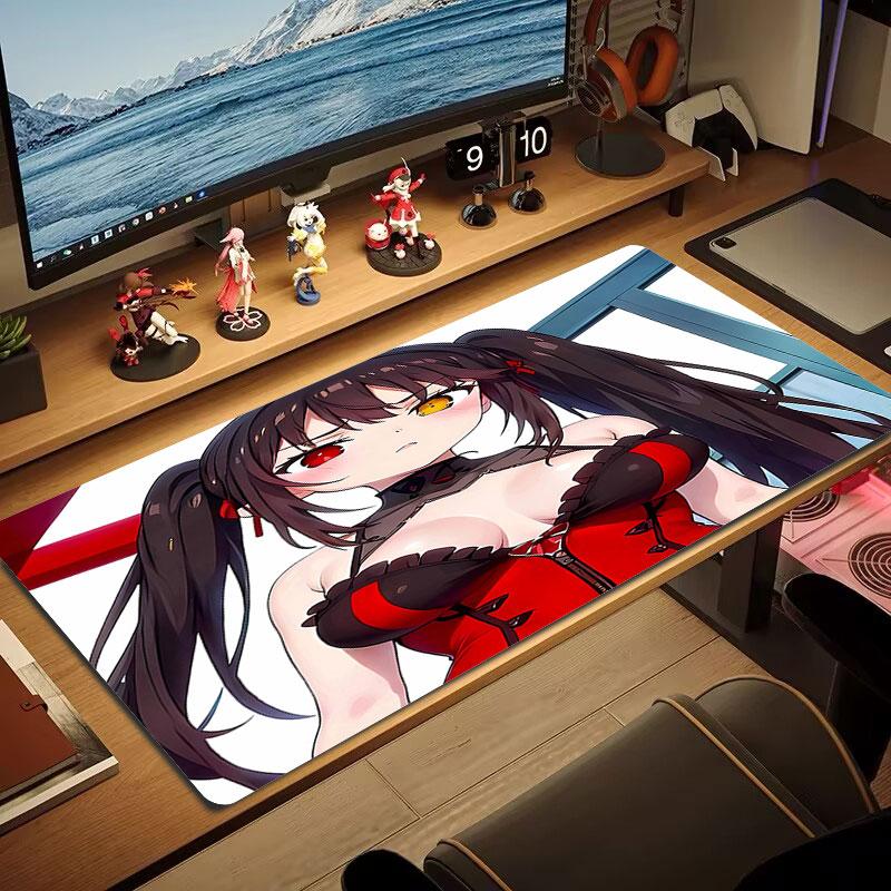 Black Fantasy Large Size Mouse Pad Large Gaming Table Cushion Nonslip Laptop Tablet Big Mousepad Xxl Mat Mini Pc Playmat With Lock Edge