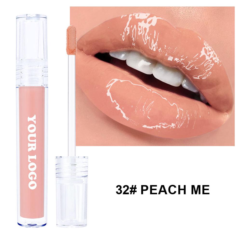 Border-Free Clear Mirror Lip Gloss/Lip Jelly - Non-Stick, Long-Lasting, Plumping Gloss.