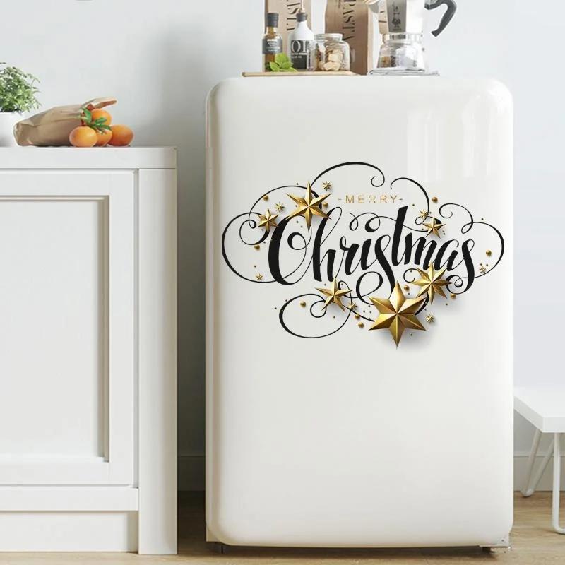 Creative Christmas Wall Stickers Merry Christmas Background Wall Display Windows Living Room Christmas Decoration Stickers