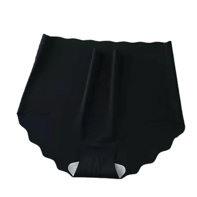 One-Piece Seamless Ice Silk High-Waist Hip-Lifting Women's Underwear with Wavy Edge and Breathable Pure Cotton Crotch.