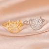 LIKGREAT Elegant Lotus Ring for Women Stainless Steel Amulet Vintage Wedding Finger Rings Jewelry Valentine's Day Gift Wholesale