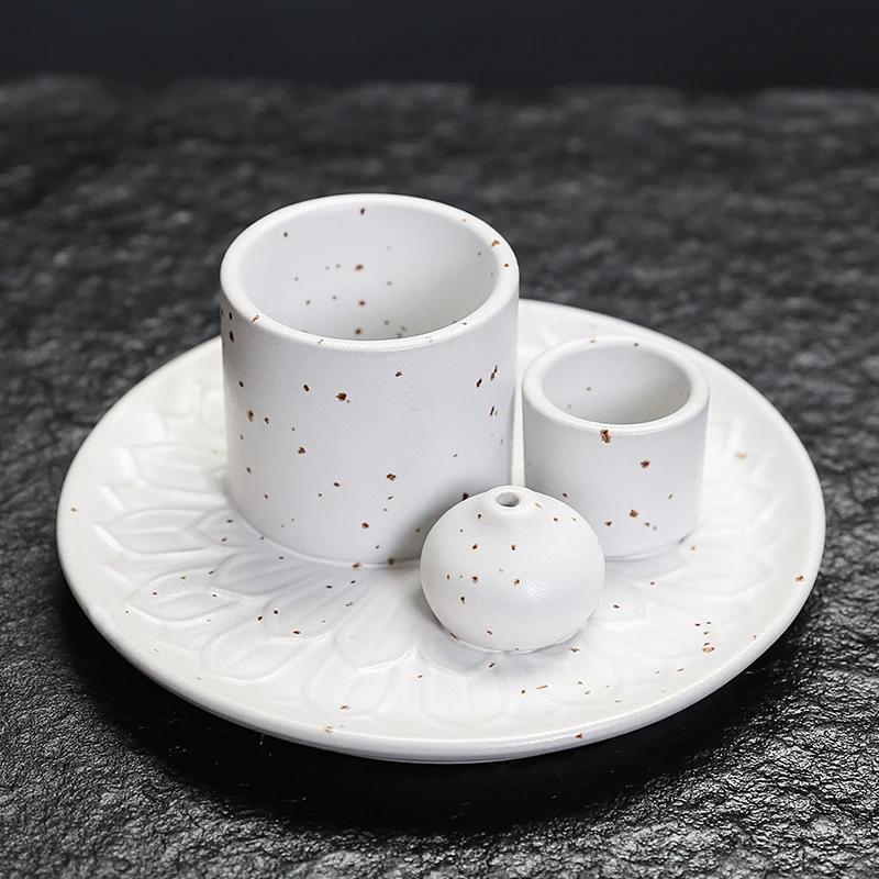 

1 шт. Керамическая подставка-аромалампа многофункциональная 4-в-1 для пало санто, шалфея, свечей и кристаллов. Идеально для Рождества