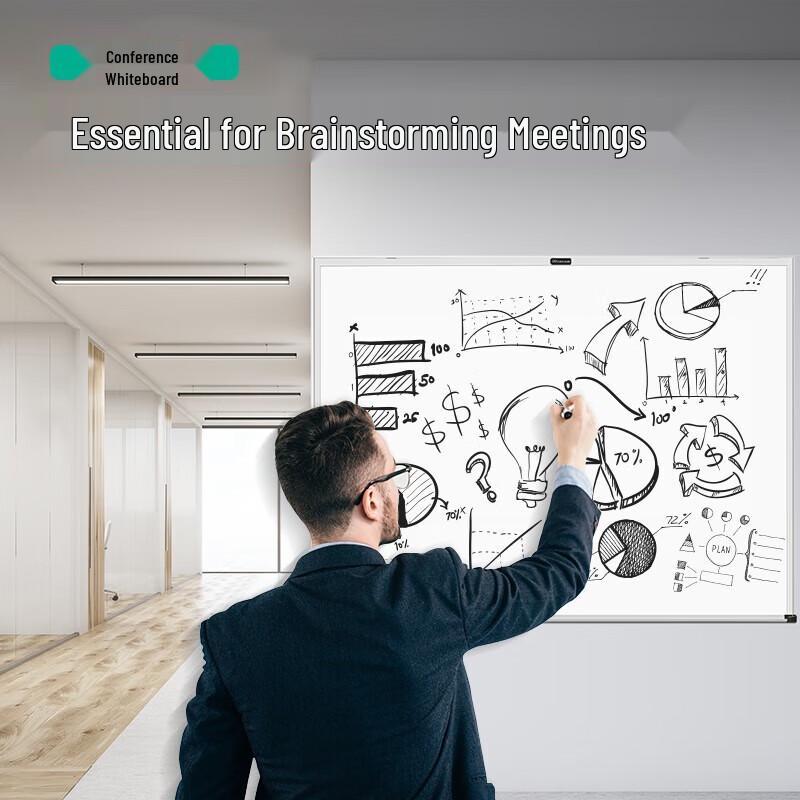 Deli Premium Magnetic Wall-Mounted Whiteboard