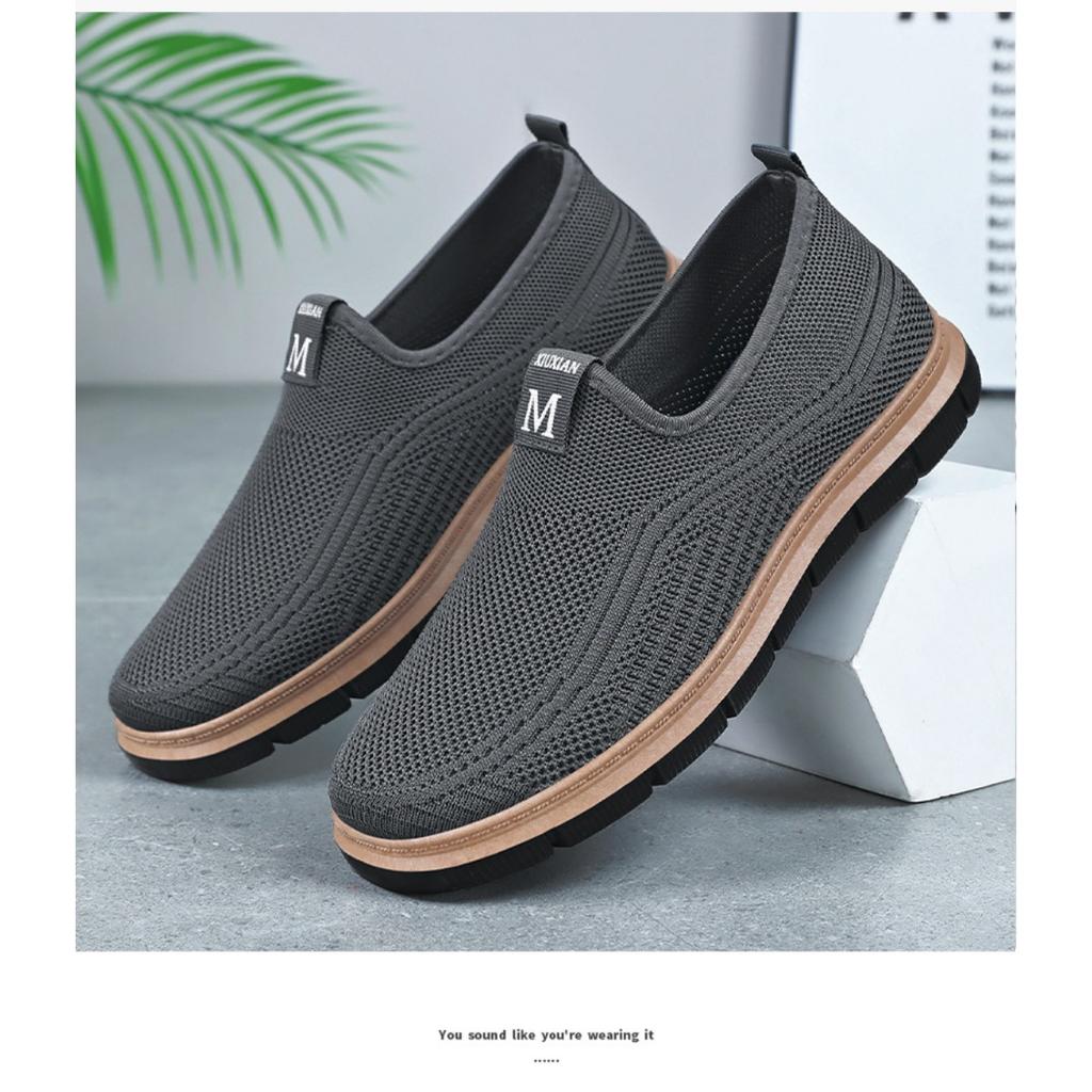 Men's Shoes Summer Breathable New One Foot Cloth Shoes Fly Woven Odorless Feet Versatile Casual Shoes