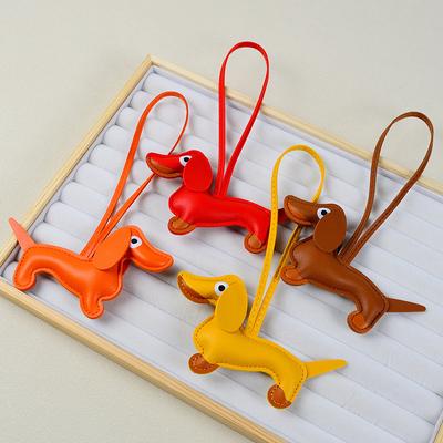 Dopamin Dackel Anhänger Tasche Vielseitiger Anhänger Nische PU Niedlich Mode Welpe Auto Schlüsselanhänger Zubehör