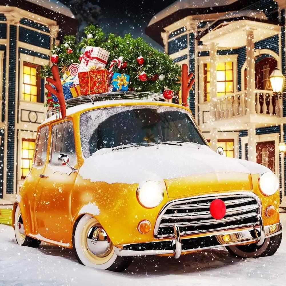 Car Christmas Decor Reindeer Antlers Headband Window Car Accessories Holiday Auto Styling for Christmas Festive Car Decoration