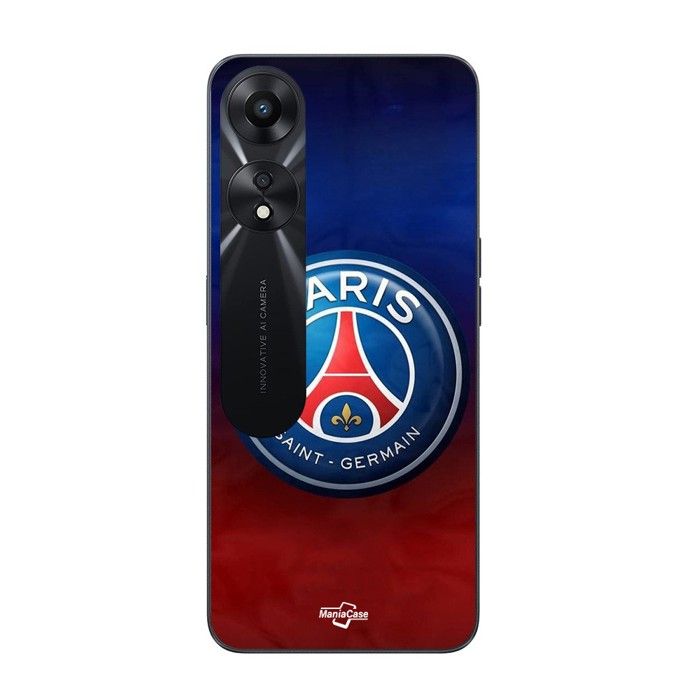 Coque de téléphone - MANIACASE - Oppo A78 5G - PSG Logo coloré - Silicone TPU - Souple