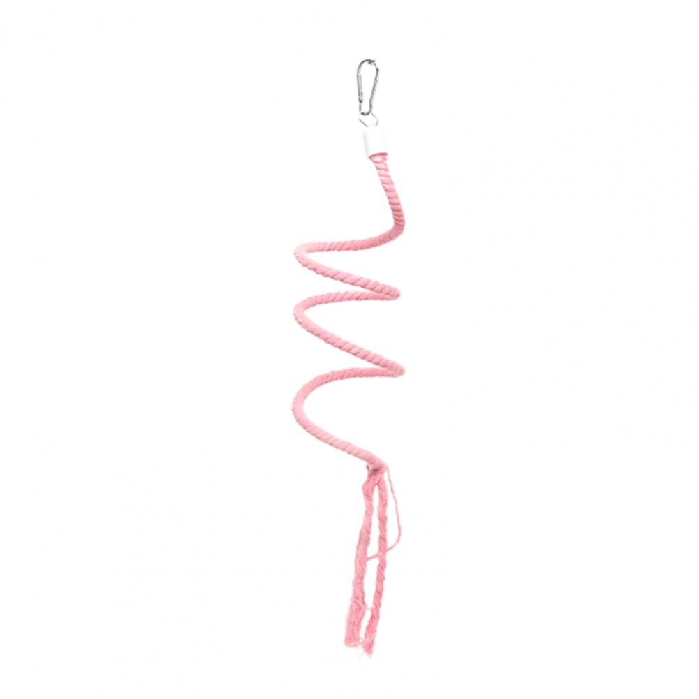 1PC Bird Toy Spiral Cotton Rope Chewing Bar Parrot Swing Climbing Standing Toys with Bell Bird Supplies Parrots Climbing Toys