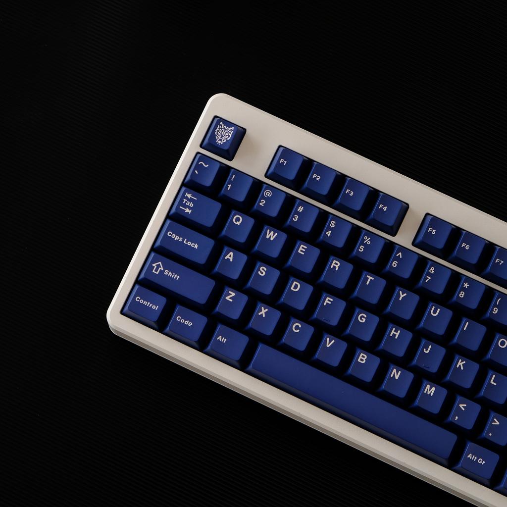 114 Keys Ink Blue Double Shot PBT Keycaps Cherry Profile Custom Keyboard Key Caps for Gateron MX Switches Gaming Keyboards