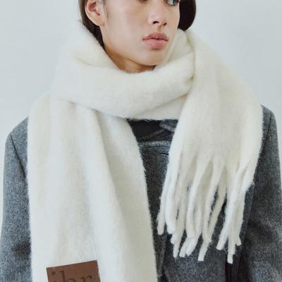 Ihr WOOL MIXED BOLD MUFFLER / WHITE