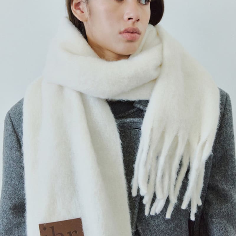 

ihr WOOL MIXED BOLD MUFFLER / WHITE WHITE