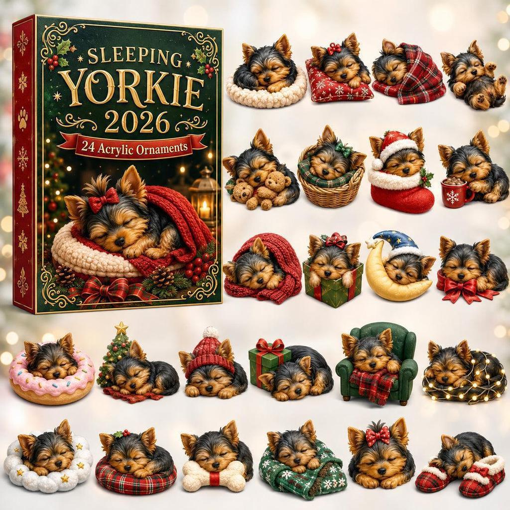 Generic Dog Christmas Advent Calendar 24 Days Cute Puppy Figurine Countdown Blind Box Holiday Home Desktop Decoration Gift