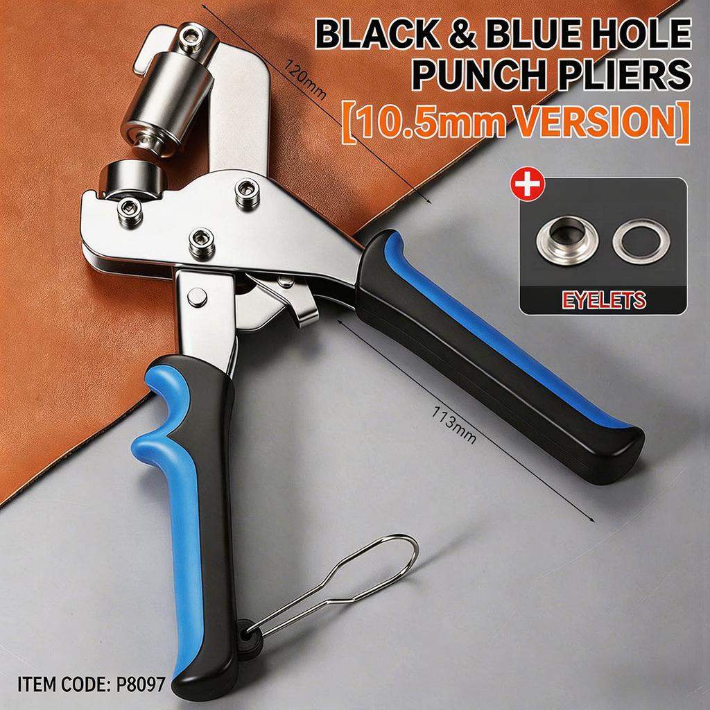 Grommet Pliers Kit 6mm 10.5mm Handheld Hole Punch Pliers Manual Eyelet Tool Metal Grommet Press Machine for Leather Canvas DIY