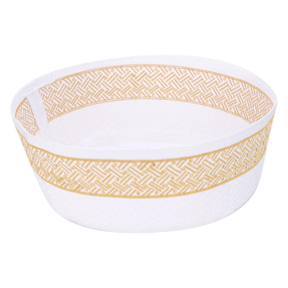 Polyester Mixed Cotton Cloth Muslim Prayer Hat Islam Man Embroidery Hat Male Head Cap