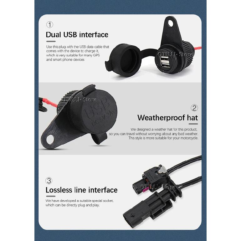 For BMW F900XR G310R F700GS F650GS F800GS R1250R R18 Motorcycle Charger Power Supply Socket USB Waterproof Adapter High Quality