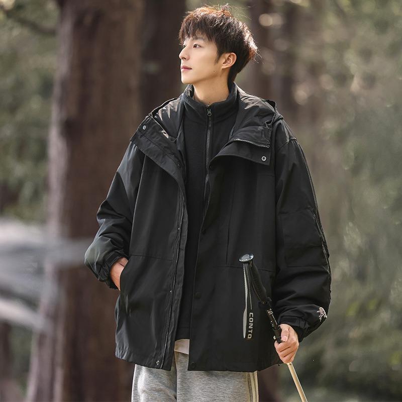 Jacket Men's 3-in-1 2024 New Spring and Autumn Outdoor Mountaineering Suit Windproof Jacket
