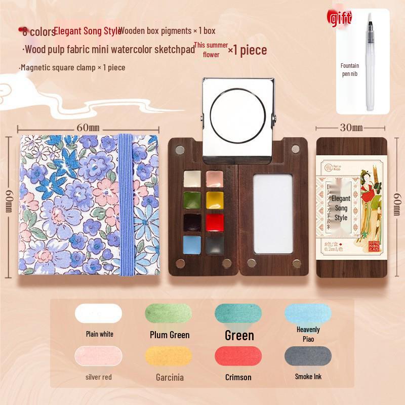 Feile Mini Travel Watercolor Set - Portable Solid Palette for Bird Painting