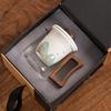 Black sandalwood handle office cup ceramic liner filter glass tea cup high-end anti-scalding gift box portable gift
