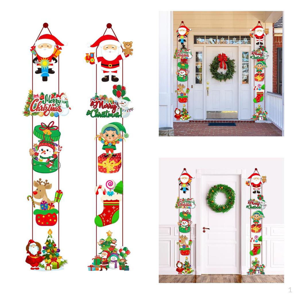 Christmas Door Banners Hanging Banner Couplet Front Plaque Pendant for