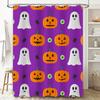 Halloween-themed ghost pumpkin shower curtain waterproof bathroom accessories decoration in purple color Purple 36x72 inches